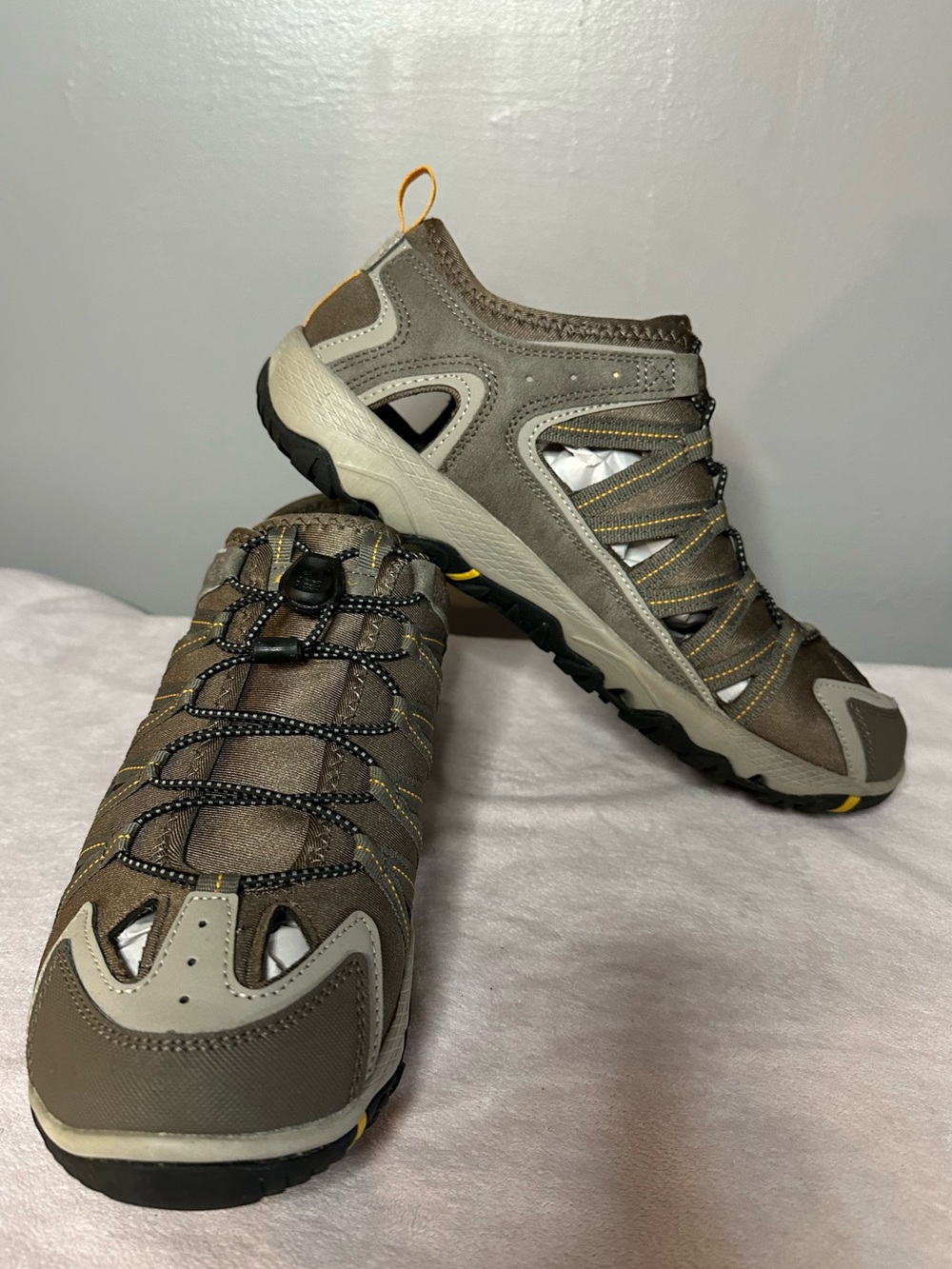 Eddie Bauer Men’s Arvada Fisherman Bungee Lace Water Hiking Sandals Brown Sz 11